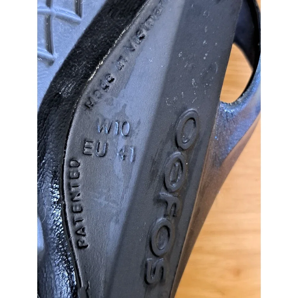 OOFOS Sport Recovery Luxe Sandals Flip Flops Comfort Metallic Blue Womens Sz 10